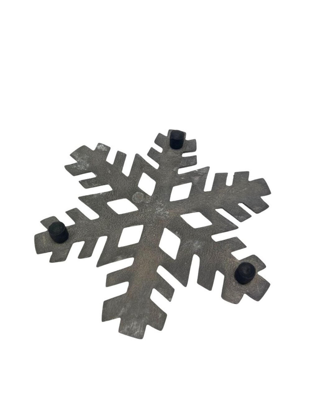 Metal Snowflake Trivet Rustic Silver Finish Decorative Tableware 7 Inches 3n - Picture 4 of 5